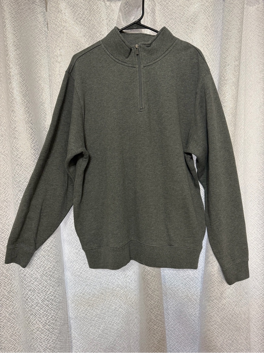 L.L.Bean Men's Gray Quarter Zip Sweatshirt M Regular Traditional Fit